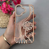 قاب گوشی iPhone 17 آیفون اورجینال نگین دار لاکچری الکتروپلیتینگ طرح گل طلایی کد 111661