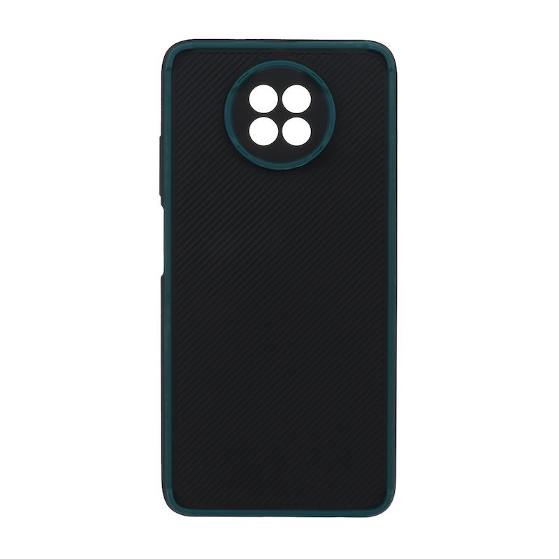 قاب گوشی Redmi Note 9T 5G شیائومی طرح کربنی Hard کبریتی محافظ لنز دار سبز تیره کد 113077