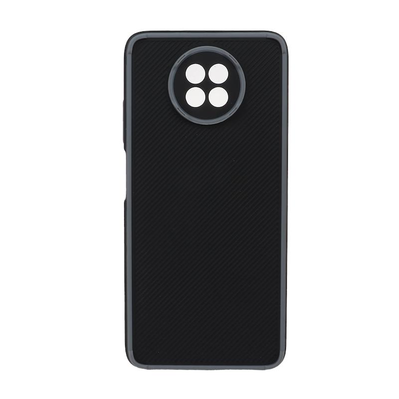 قاب گوشی Redmi Note 9T 5G شیائومی طرح کربنی Hard کبریتی محافظ لنز دار طوسی کد 113079