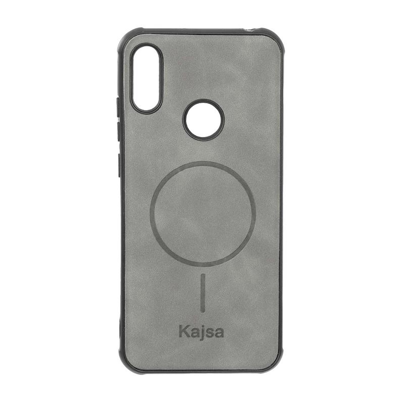 قاب گوشی Y6 2019 / Y6 Prime 2019 / Y6S / Honor 8A هوآوی ژله ای چرمی جیر کجسا KAJSA طرح مگ سیف Magsafe طوسی کد 96029