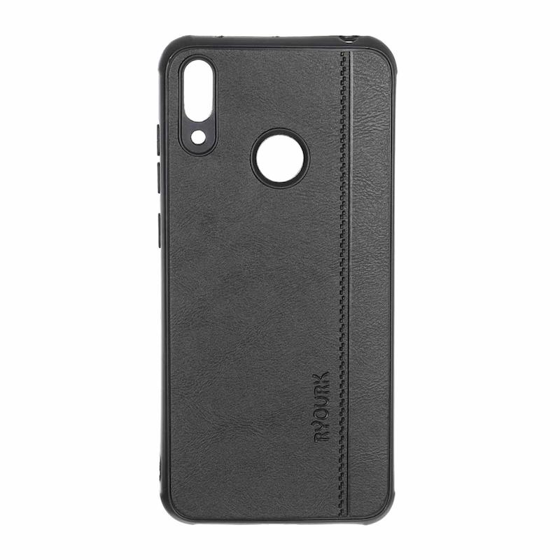 قاب گوشی Huawei Y7 2019 / Y7 Prime 2019 هوآوی طرح ژله ا ی چرمی ساده Ryourk مشکی کد 96035