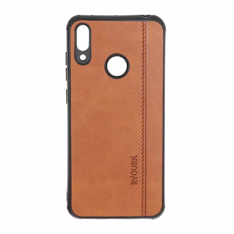 قاب گوشی Huawei Y7 2019 / Y7 Prime 2019 هوآوی طرح ژله ا ی چرمی ساده Ryourk عسلی کد 96036