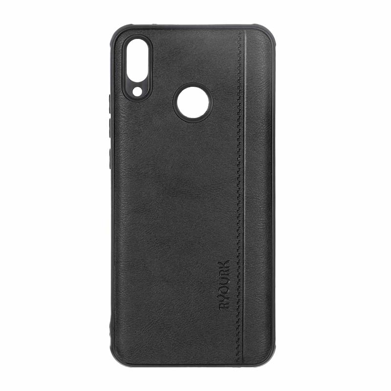 قاب گوشی Huawei Y9 2019 هوآوی طرح ژله ا ی چرمی ساده Ryourk مشکی کد 96049