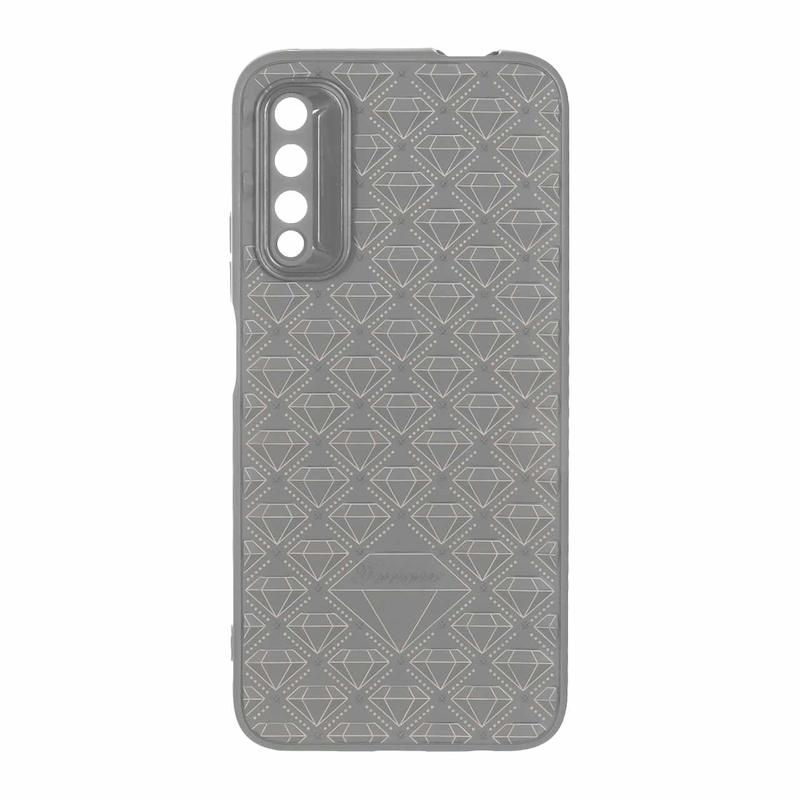 قاب گوشی Honor 9x Pro / Y9S هوآوی الماسی برجسته سیلیکونی ژله ای محافظ لنز دار خاکستری کد 96097