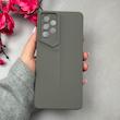 قاب گوشی Galaxy A73 سامسونگ سری Porsche Design سیلیکونی ژله ای محافظ لنز دار خاکستری کد E69-114185