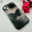 قاب گوشی iPhone 13 آیفون بالشتی لاکچری LUXURY محافظ لنزدار طرح پروانه کیوت کد E20-114497