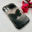 قاب گوشی iPhone 12 Pro Max آیفون بالشتی لاکچری LUXURY محافظ لنزدار طرح پروانه کیوت کد 114516