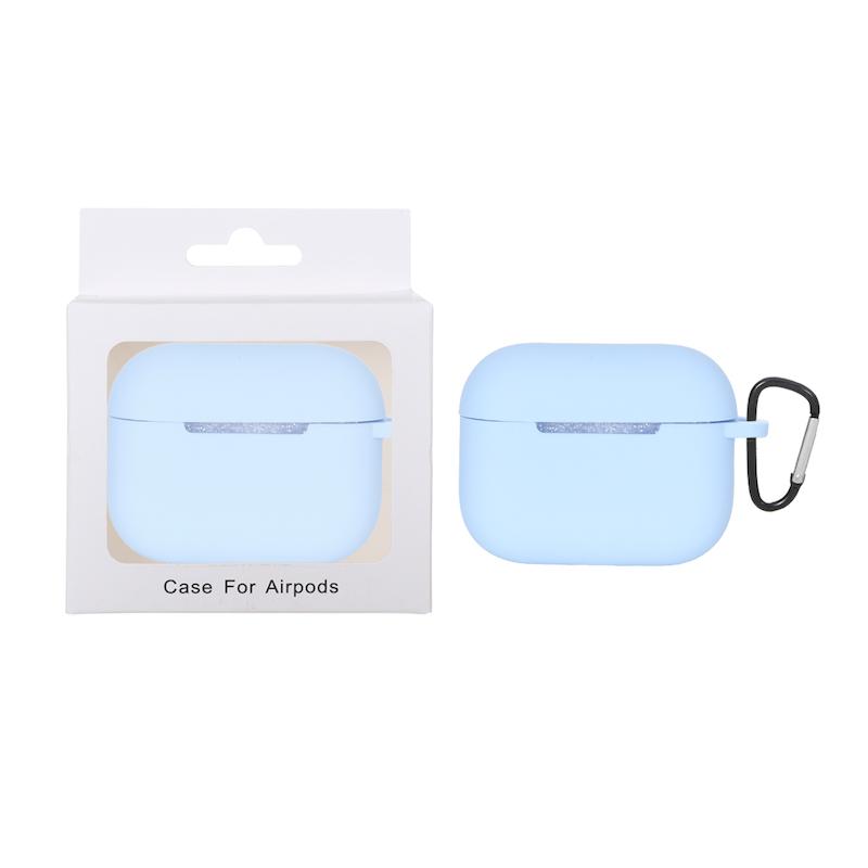 کاور ایرپاد پرو 3 - Airpods Pro 3 اپل سیلیکونی اورجینال پاک کنی رنگ آبی روشن کد 96106