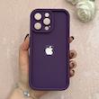 قاب گوشی iPhone 15 Pro Max آیفون سیلیکونی ژله ای Solid محافظ لنزدار بنفش تیره کد 115067
