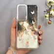 قاب گوشی Galaxy S24 FE سامسونگ لاکچری اورجینال Q SERIES لنز کرومی رزینی طرح پروانه کیوت کد 114871