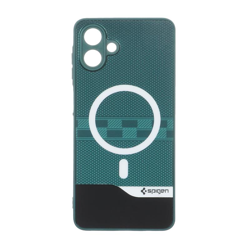 قاب گوشی Galaxy A07 سامسونگ اسپیگن SPIGEN طرح مگ سیف کربن هاشور HARD سبز کد 96126