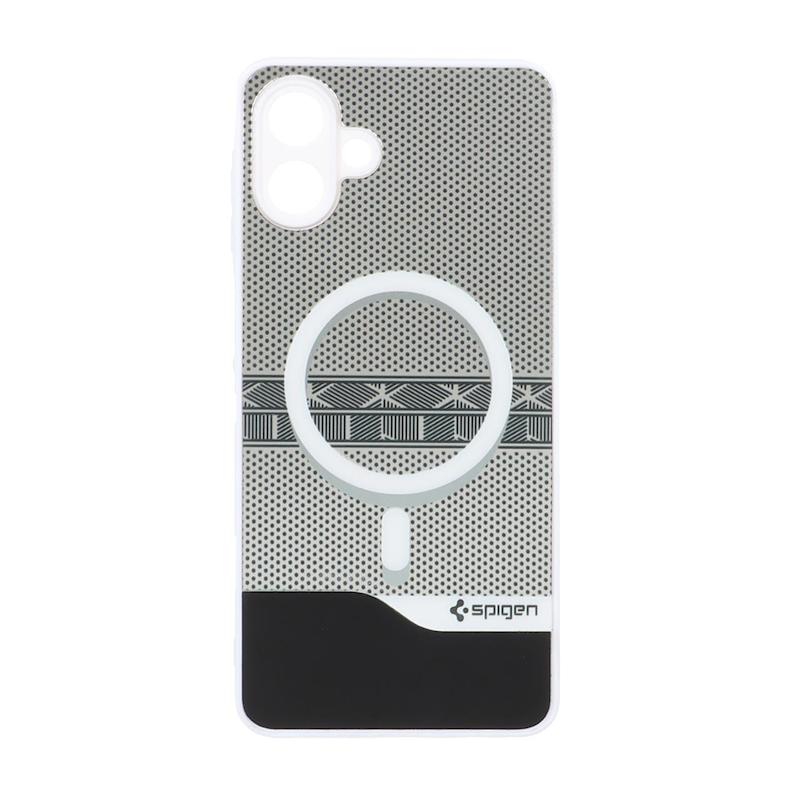 قاب گوشی Galaxy A07 سامسونگ اسپیگن SPIGEN طرح مگ سیف کربن هاشور HARD سفید کد 96127