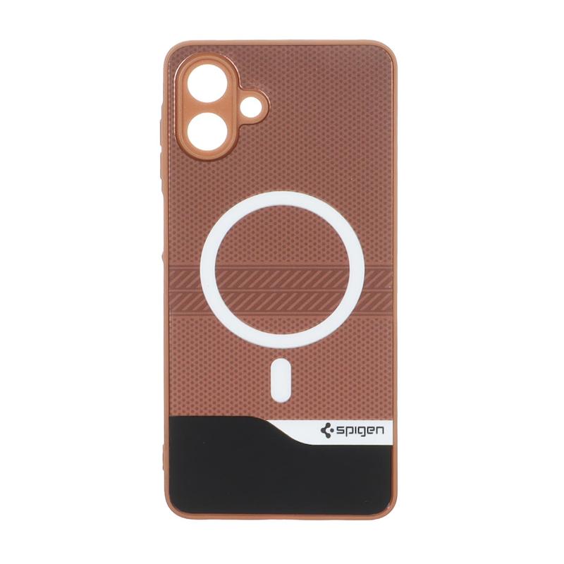 قاب گوشی Galaxy A07 سامسونگ اسپیگن SPIGEN طرح مگ سیف کربن هاشور HARD قهوه ای کد 96129
