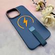قاب گوشی iPhone 16 Pro Max آیفون مگ سیف دار اورجینال سخت HARD کلاسیک فینگربند انگشتی سرمه ای کد 114121