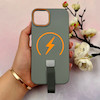قاب گوشی iPhone 13 - iPhone 14 آیفون مگ سیف دار اورجینال سخت HARD کلاسیک فینگربند انگشتی طوسی کد 114139