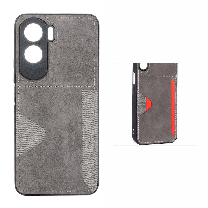 قاب گوشی Honor 90 Lite آنر جیر ضد ضربه HARD جاکارتی دار خاکستری کد 96159