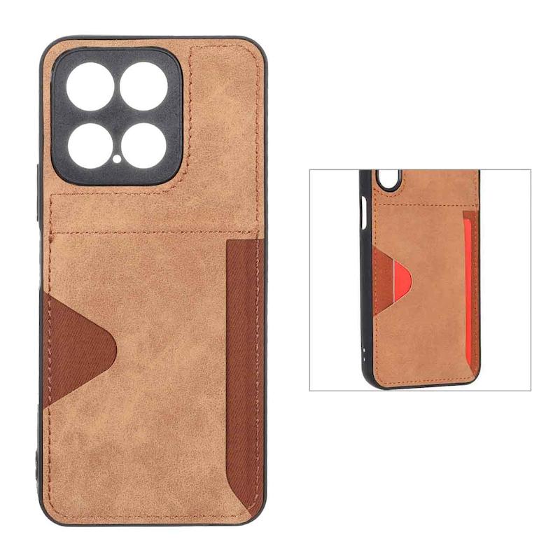 قاب گوشی Honor X5B / Honor X5B Plus آنر جیر ضد ضربه HARD جاکارتی دار قهوه ای کد 96173