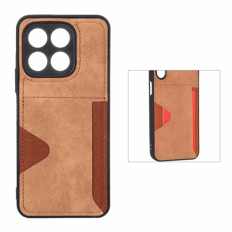 قاب گوشی Honor X6B آنر جیر ضد ضربه HARD جاکارتی دار قهوه ای کد 96177