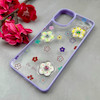 قاب گوشی Galaxy A06 سامسونگ لاکچری رزینی گل برجسته شفاف پاستیلی یاسی کد 115630