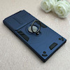 قاب گوشی Galaxy S22 Ultra سامسونگ ضد ضربه بتمن اورجینال Syndee هولدر دار مگنتی محافظ لنز دار کشویی سرمه ای کد 115414