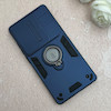 قاب گوشی Galaxy S25 Ultra سامسونگ ضد ضربه بتمن اورجینال Syndee هولدر دار مگنتی محافظ لنز دار کشویی سرمه ای کد 115423