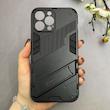 قاب گوشی iPhone 13 Pro Max آیفون ضد ضربه بتمن BIBERCAS هولدر دار محافظ لنز دار مشکی کد 115282