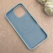 قاب گوشی iPhone 16 Pro Max آیفون سیلیکونی پاستیلی اورجینال Case پاک کنی مگ سیف دار MagSafe داخل مخملی درجه یک آبی کد 115560