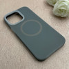 قاب گوشی iPhone 15 Pro Max آیفون سیلیکونی پاستیلی اورجینال Case پاک کنی مگ سیف دار MagSafe داخل مخملی درجه یک خاکستری کد 115566