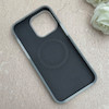 قاب گوشی iPhone 15 Pro Max آیفون سیلیکونی پاستیلی اورجینال Case پاک کنی مگ سیف دار MagSafe داخل مخملی درجه یک خاکستری کد 115566