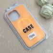 قاب گوشی iPhone 15 Pro Max آیفون سیلیکونی پاستیلی اورجینال Case پاک کنی مگ سیف دار MagSafe داخل مخملی درجه یک نارنجی کد 115567