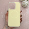قاب گوشی iPhone 15 Pro Max آیفون سیلیکونی پاستیلی اورجینال Case پاک کنی مگ سیف دار MagSafe داخل مخملی درجه یک زرد کد 115568