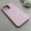 قاب گوشی iPhone 15 Pro Max آیفون سیلیکونی پاستیلی اورجینال Case پاک کنی مگ سیف دار MagSafe داخل مخملی درجه یک صورتی روشن کد 115569