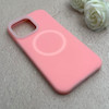 قاب گوشی iPhone 14 Pro Max آیفون سیلیکونی پاستیلی اورجینال Case پاک کنی مگ سیف دار MagSafe داخل مخملی درجه یک صورتی کد 115570