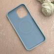 قاب گوشی iPhone 14 Pro Max آیفون سیلیکونی پاستیلی اورجینال Case پاک کنی مگ سیف دار MagSafe داخل مخملی درجه یک آبی کد 115572