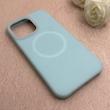 قاب گوشی iPhone 14 Pro Max آیفون سیلیکونی پاستیلی اورجینال Case پاک کنی مگ سیف دار MagSafe داخل مخملی درجه یک آبی کد 115572