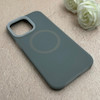 قاب گوشی iPhone 14 Pro Max آیفون سیلیکونی پاستیلی اورجینال Case پاک کنی مگ سیف دار MagSafe داخل مخملی درجه یک خاکستری کد 115576