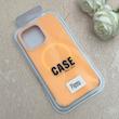قاب گوشی iPhone 14 Pro Max آیفون سیلیکونی پاستیلی اورجینال Case پاک کنی مگ سیف دار MagSafe داخل مخملی درجه یک نارنجی کد 115577