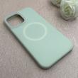 قاب گوشی iPhone 13 Pro Max آیفون سیلیکونی پاستیلی اورجینال Case پاک کنی مگ سیف دار MagSafe داخل مخملی درجه یک سبز کد 115588