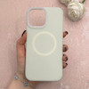 قاب گوشی iPhone 13 Pro Max آیفون سیلیکونی پاستیلی اورجینال Case پاک کنی مگ سیف دار MagSafe داخل مخملی درجه یک سبز کد 115588