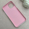 قاب گوشی iPhone 12 Pro Max آیفون سیلیکونی پاستیلی اورجینال Case پاک کنی مگ سیف دار MagSafe داخل مخملی درجه یک صورتی روشن کد 115591