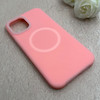 قاب گوشی iPhone 12 Pro Max آیفون سیلیکونی پاستیلی اورجینال Case پاک کنی مگ سیف دار MagSafe داخل مخملی درجه یک صورتی کد 115592