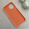قاب گوشی iPhone 12 Pro Max آیفون سیلیکونی پاستیلی اورجینال Case پاک کنی مگ سیف دار MagSafe داخل مخملی درجه یک نارنجی کد 115596