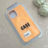 قاب گوشی iPhone 12 Pro Max آیفون سیلیکونی پاستیلی اورجینال Case پاک کنی مگ سیف دار MagSafe داخل مخملی درجه یک نارنجی کد 115596