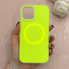 قاب گوشی iPhone 12 - iPhone 12 Pro آیفون سیلیکونی پاستیلی اورجینال Case پاک کنی مگ سیف دار MagSafe داخل مخملی درجه یک فسفری کد 115599