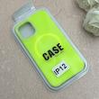قاب گوشی iPhone 12 - iPhone 12 Pro آیفون سیلیکونی پاستیلی اورجینال Case پاک کنی مگ سیف دار MagSafe داخل مخملی درجه یک فسفری کد 115599