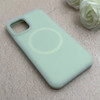 قاب گوشی iPhone 11 Pro آیفون سیلیکونی پاستیلی اورجینال Case پاک کنی مگ سیف دار MagSafe داخل مخملی درجه یک سبز کد 115619
