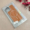 قاب گوشی iPhone 13 - iPhone 14 آیفون اورجینال Protection Case چرمی دوخت دار دور کرومی مگ سیف Magsafe اورجینال عسلی کد 115511