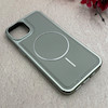 قاب گوشی iPhone 13 - iPhone 14 آیفون اورجینال Protection Case چرمی دوخت دار دور کرومی مگ سیف Magsafe اورجینال طوسی کد 115512