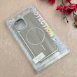 قاب گوشی iPhone 13 - iPhone 14 آیفون اورجینال Protection Case چرمی دوخت دار دور کرومی مگ سیف Magsafe اورجینال طوسی کد 115512