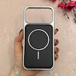 قاب گوشی iPhone 17 Pro Max آیفون اورجینال Protection Case چرمی دوخت دار دور کرومی مگ سیف Magsafe اورجینال مشکی کد 115519